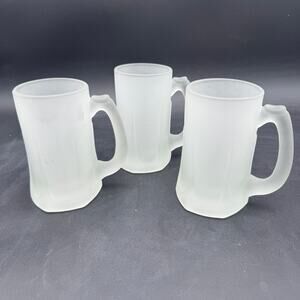 Vintage Frosted Mugs Set of 3 5.5" Tall